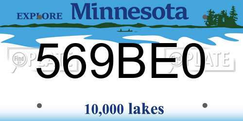569BE0 Minnesota License Plate