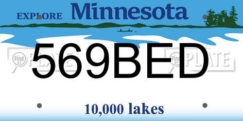 569BED Minnesota License Plate