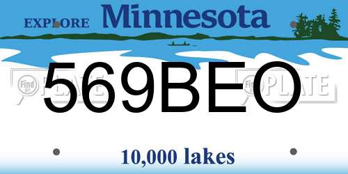 569BEO Minnesota License Plate
