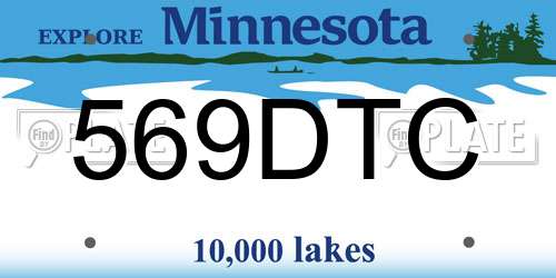 569DTC Minnesota License Plate