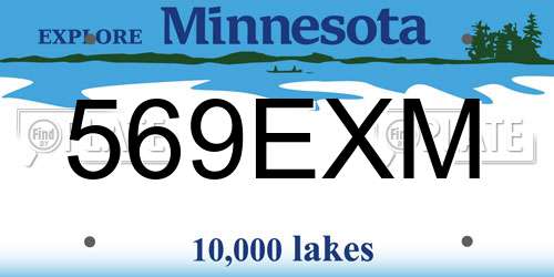 569EXM Minnesota License Plate