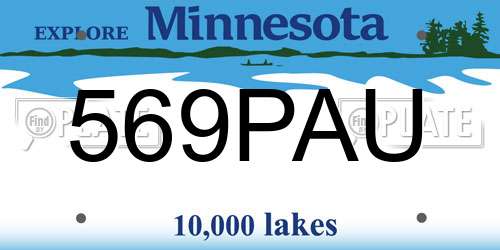 569PAU Minnesota License Plate