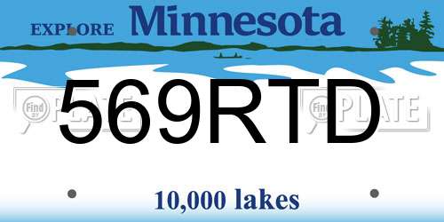 569RTD Minnesota License Plate