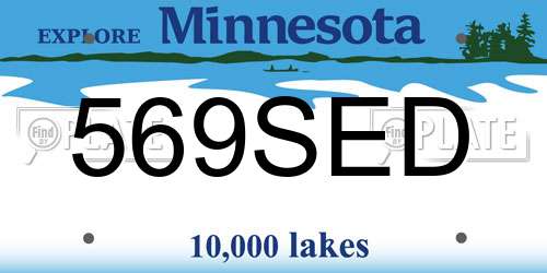 569SED Minnesota License Plate