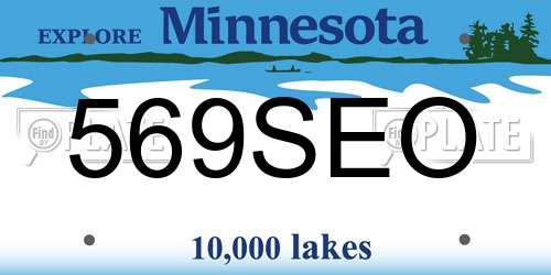 569SEO Minnesota License Plate