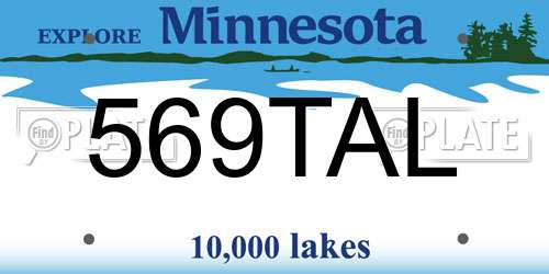 569TAL Minnesota License Plate
