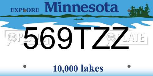 569TZZ Minnesota License Plate