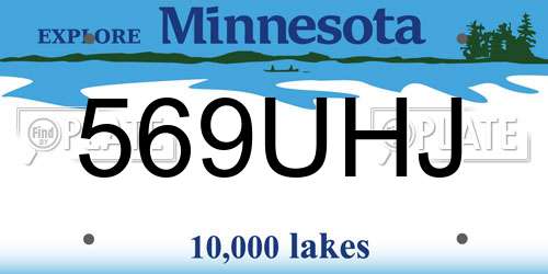 569UHJ Minnesota License Plate