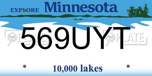 569UYT Minnesota License Plate