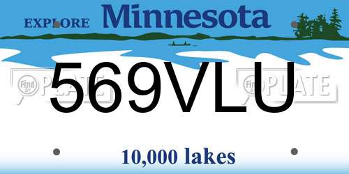 569VLU Minnesota License Plate