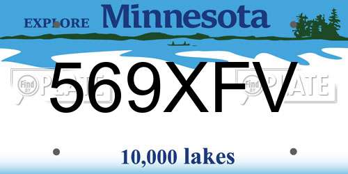 569XFV Minnesota License Plate