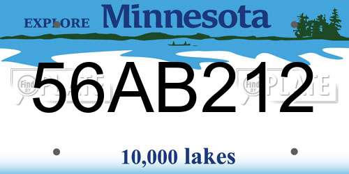 56AB212 Minnesota License Plate