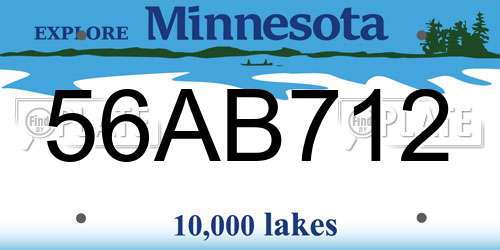 56AB712 Minnesota License Plate