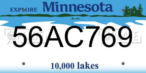 56AC769 Minnesota License Plate