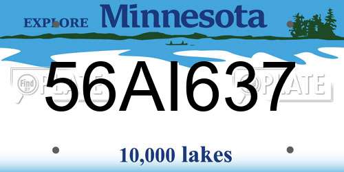 56AI637 Minnesota License Plate