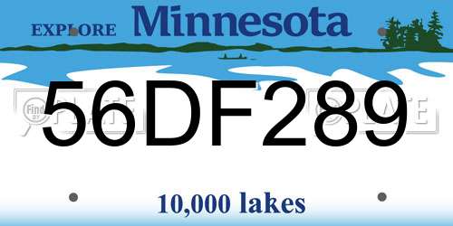 56DF289 Minnesota License Plate