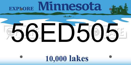 56ED505 Minnesota License Plate
