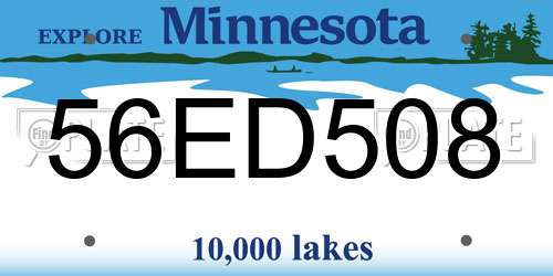 56ED508 Minnesota License Plate
