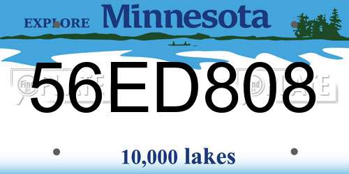 56ED808 Minnesota License Plate