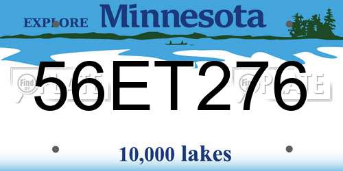 56ET276 Minnesota License Plate