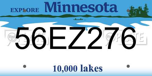 56EZ276 Minnesota License Plate