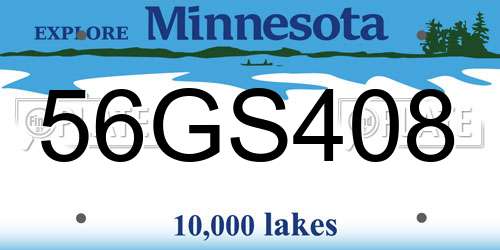 56GS408 Minnesota License Plate