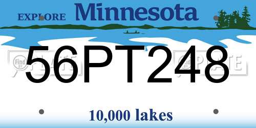 56PT248 Minnesota License Plate