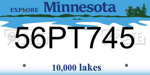 56PT745 Minnesota License Plate