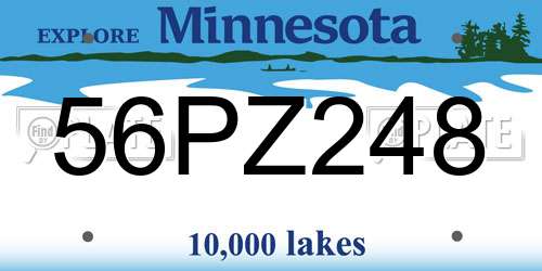56PZ248 Minnesota License Plate