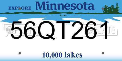 56QT261 Minnesota License Plate