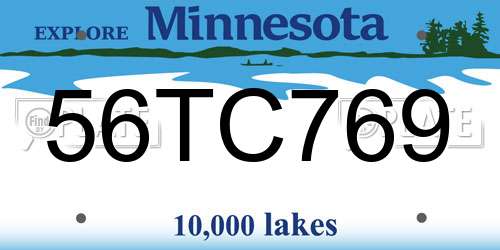 56TC769 Minnesota License Plate