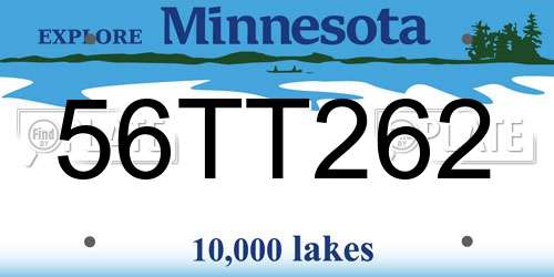 56TT262 Minnesota License Plate