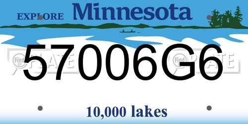 57006G6 Minnesota License Plate