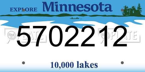 5702212 Minnesota License Plate