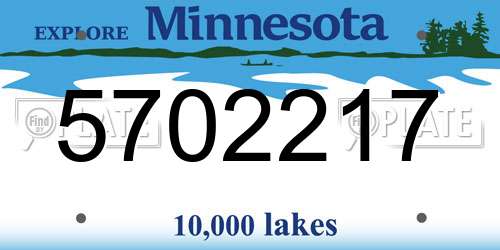 5702217 Minnesota License Plate