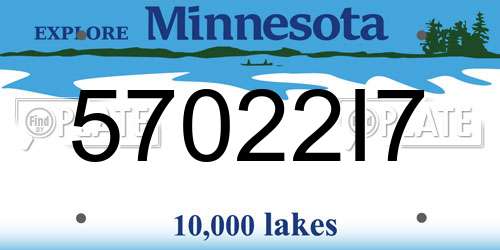 57022I7 Minnesota License Plate