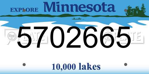 5702665 Minnesota License Plate