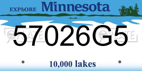 57026G5 Minnesota License Plate