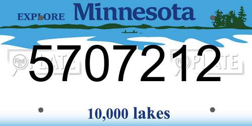 5707212 Minnesota License Plate