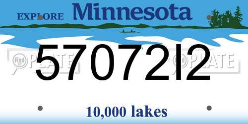 57072I2 Minnesota License Plate