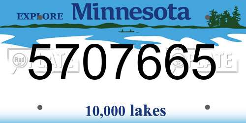 5707665 Minnesota License Plate
