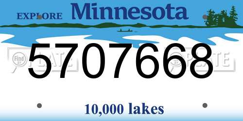 5707668 Minnesota License Plate