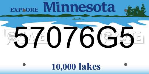 57076G5 Minnesota License Plate