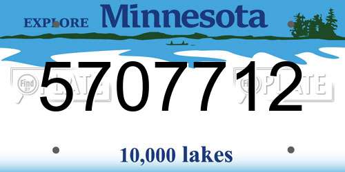 5707712 Minnesota License Plate