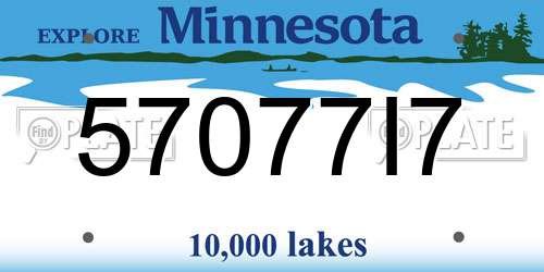57077I7 Minnesota License Plate