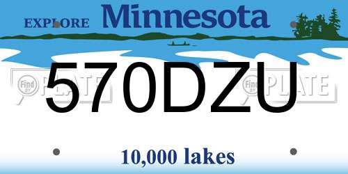 570DZU Minnesota License Plate