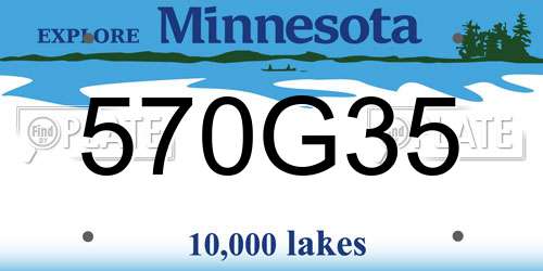 570G35 Minnesota License Plate