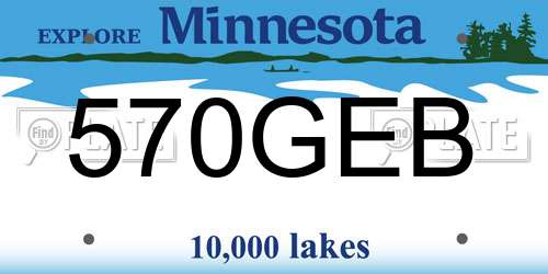 570GEB Minnesota License Plate