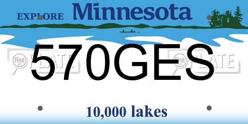 570GES Minnesota License Plate