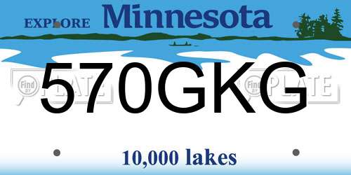 570GKG Minnesota License Plate